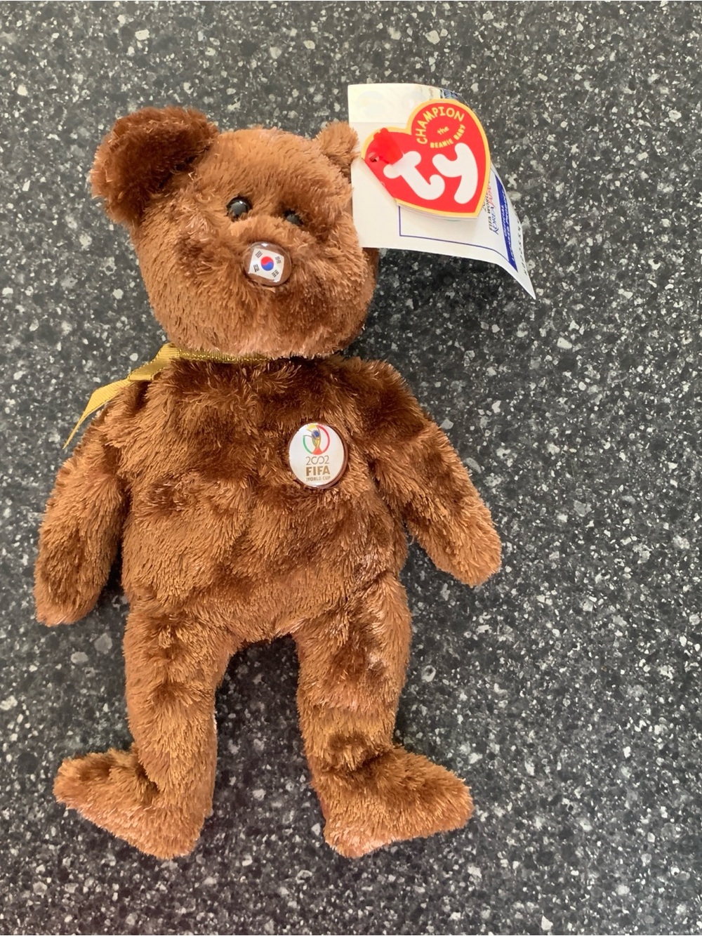 TY Beanie Baby Brown FIFA 2002  Bear Plush